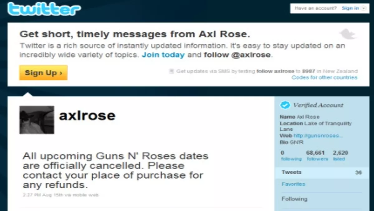 Axl Rose's Twitter account hacked