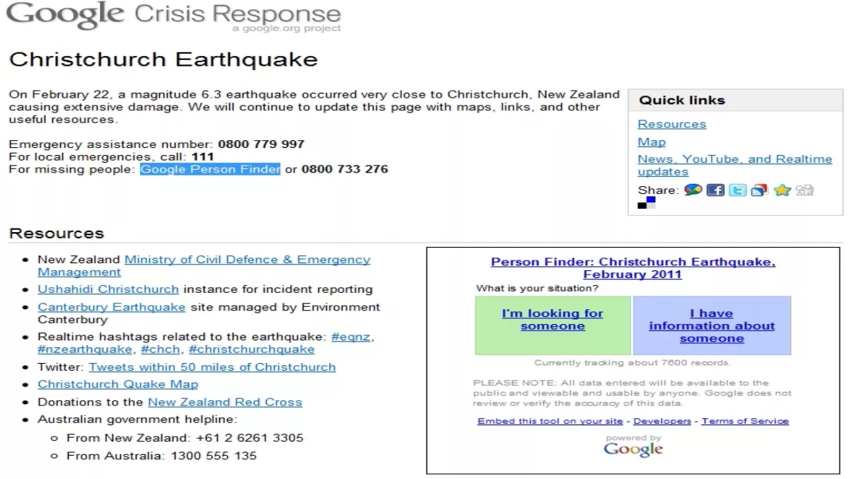 Google launches Christchurch response site