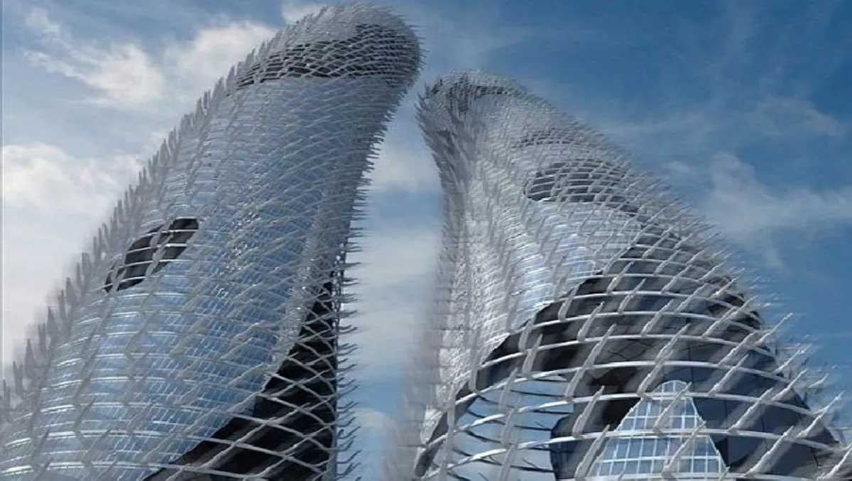 Self-cleaning skyscrapers