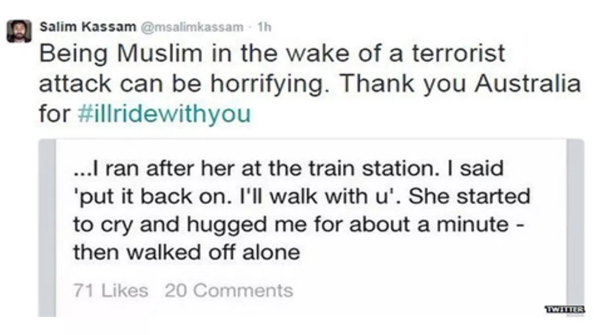 Support for Muslim Australians takes off following Sydney siege #IllRideWithYou
