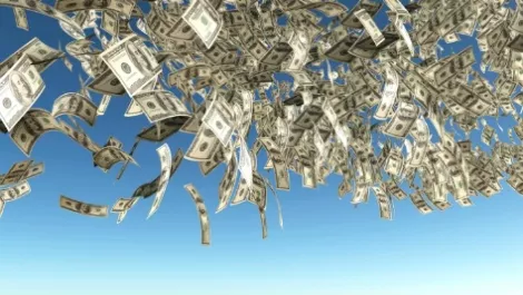Money falling from the sky