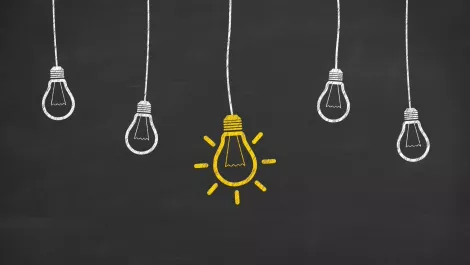 Lightbulbsblackboard