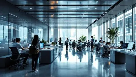 Modern architectural interior sleek design tech workspace asian professionals singapore