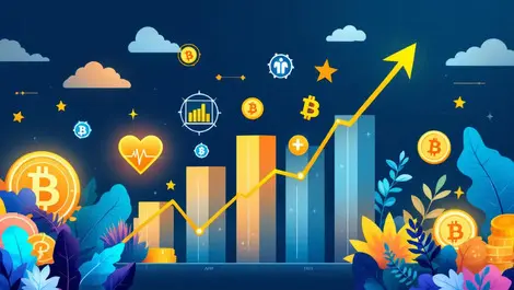 Financial growth chart healthcare digital assets bitcoin australian theme