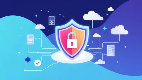 Secure digital network lock shield servers cloud cyber protection modern
