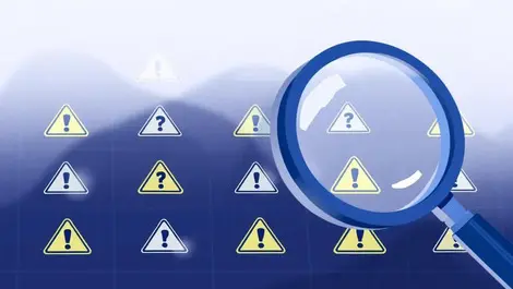 Magnifying glass examining software vulnerability warnings unverified flaws