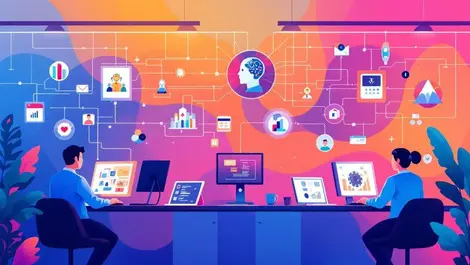 Office workers computers ai workflows efficiency automation uk modern workplace