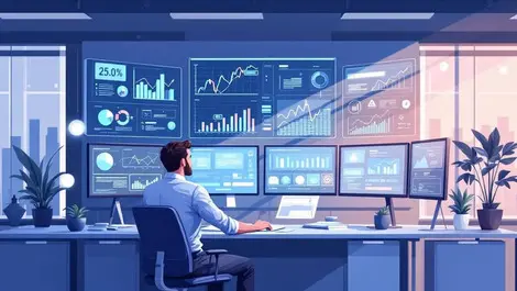 Cfo overseeing ai hyperautomation finance dashboards fraud detection