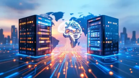 Merging office buildings ai network circuit brain global it