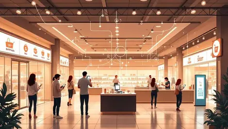 Australian mall interior omnichannel shoppers data flow design