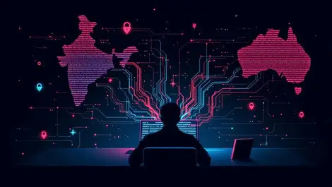 Ai malware attack shadow figure targeting india australia maps